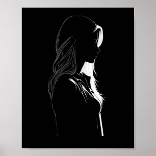 Silhouette med ljus och skugga poster