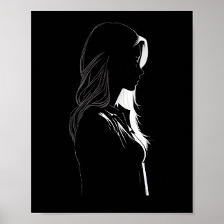 Silhouette med ljus och skugga poster