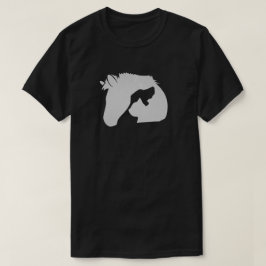 Silhouette med vit häst med Hund och katt T Shirt