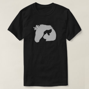 Silhouette med vit häst med Hund och katt T Shirt