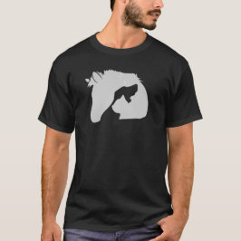 Silhouette med vit häst med Hund och katt T Shirt