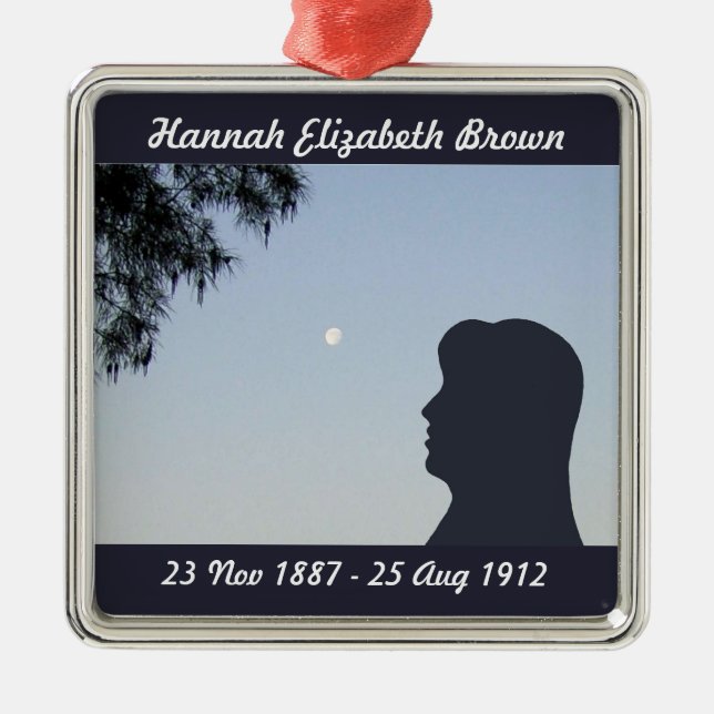 Silhouette Memorial Ornament - Young Female (Framsidan)