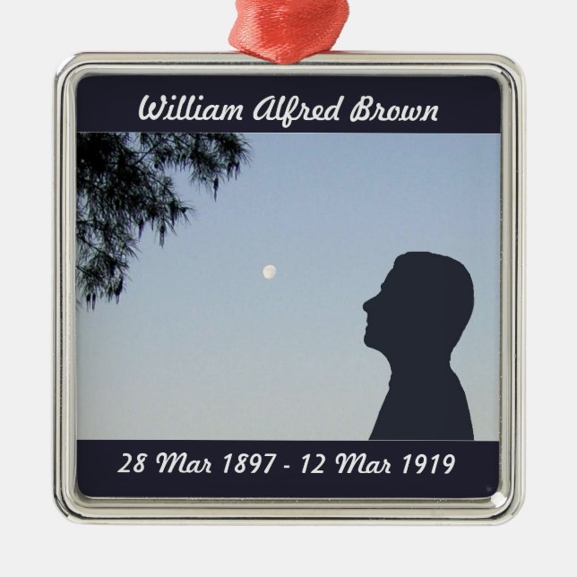 Silhouette Memorial Ornament - Young Male (Framsidan)