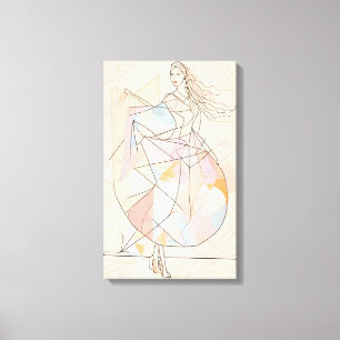 Silhouette Modern Colorful Wrapped Art Canvas Prin