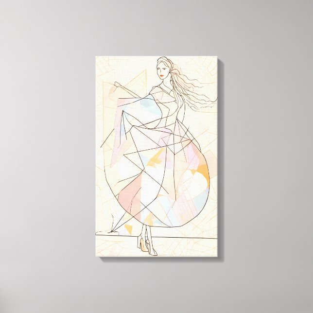Silhouette Modern Colorful Wrapped Art Canvas Prin (Framsida)