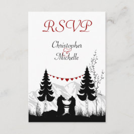 Silhouette Mountain Bears-Bröllop OSA Kort