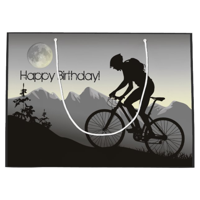 Silhouette Mountain Bike and Full Moon Birthday (Framsidan)