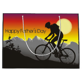 Silhouette Mountain Bike Lycklig Fars dag