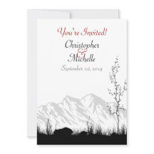 Silhouette Mountain Black, White and Red Bröllop