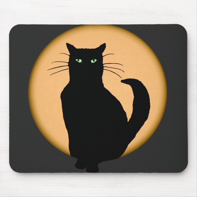 Silhouette Mousepad för resningmånekatt Musmatta (Framsidan)