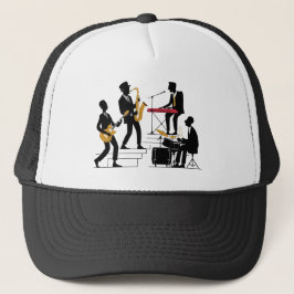 Silhouette Music Band Hat Keps