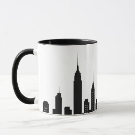Silhouette noir de building mugg