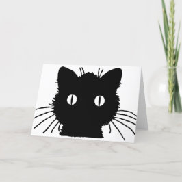 Silhouette of a black cat vintage illustration kort