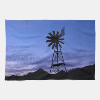 Silhouette of a windmill kökshandduk