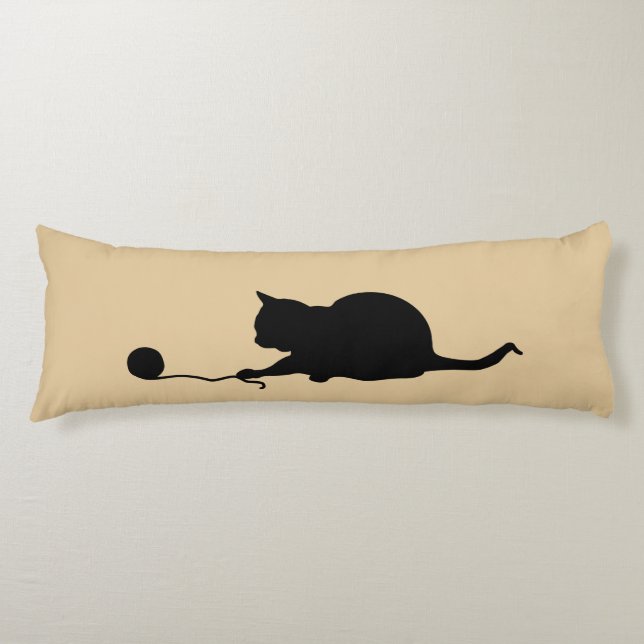 Silhouette of Cat Play Kroppskudde (Framsidan)