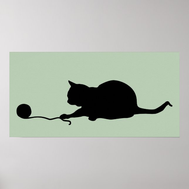 Silhouette of Cat Play Poster (Framsidan)