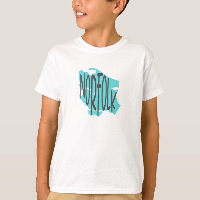 Silhouette of City, VA med NORFOLK T Shirt (Framsida)