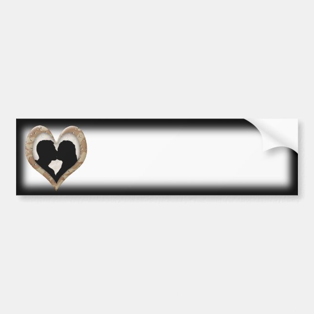 Silhouette of Couple Kissing (Camouflage Heart) Bildekal (Framsidan)