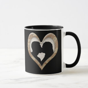 Silhouette of Couple Kissing (Camouflage Heart) Mugg