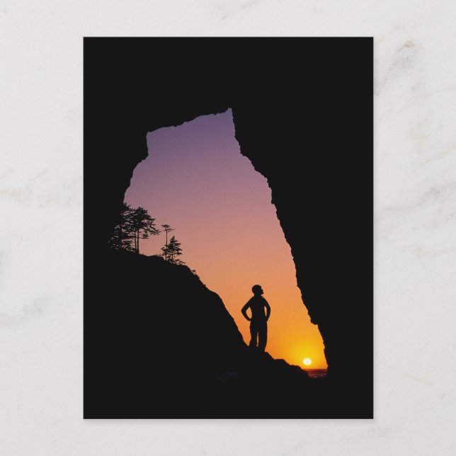 Silhouette of hiker, Point of the Arches Vykort (Framsida)