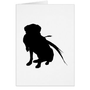 Silhouette of Labrador Retriever med fasan Hälsningskort