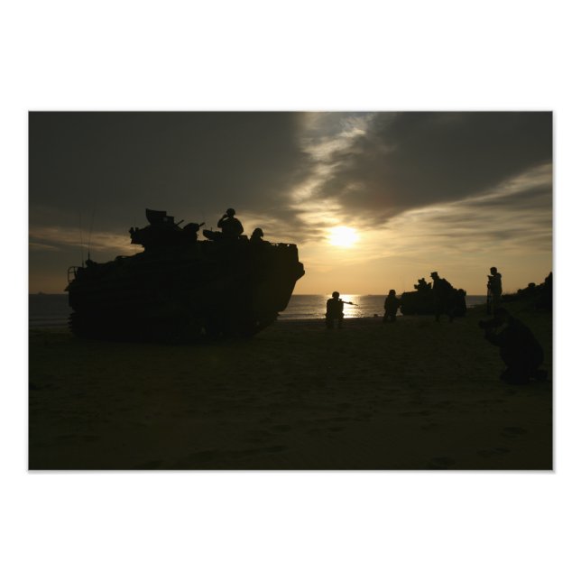 Silhouette of Marines Fototryck (Framsidan)