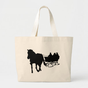 Silhouette of Sleigh Ride in Winter Jumbo Tygkasse