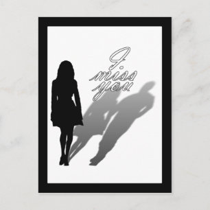 Silhouette of Woman Missing Man Vykort