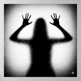 Silhouette på frostat glas poster