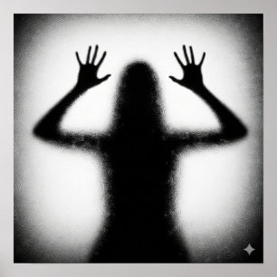 Silhouette på frostat glas poster