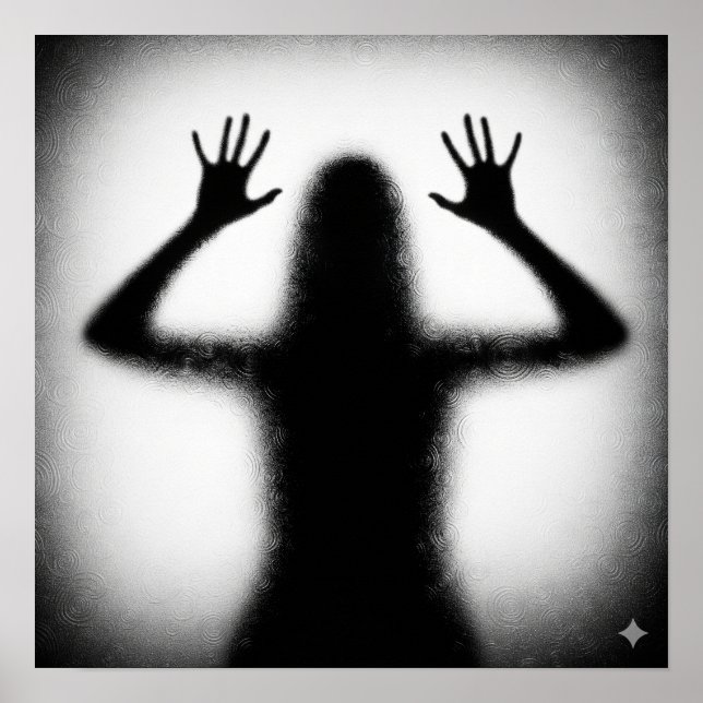 Silhouette på frostat glas poster (Framsidan)