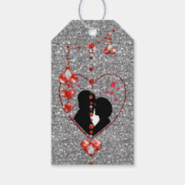 Silhouette par i Heart Red Heart Jewels Silver Presentetikett