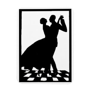 Silhouette-par som dansar i mörken magnet
