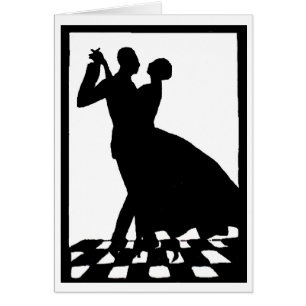 Silhouette-par som dansar i mörken OBS kort
