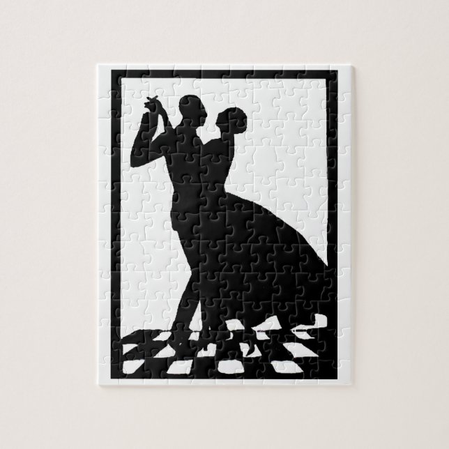 Silhouette-par som dansar i mörken pussel (Vertikal)