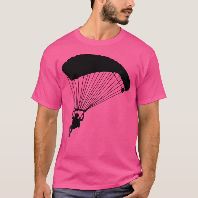 Silhouette Parachuting Free-Falling Diver Skydiver T Shirt (Framsida)
