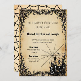 Silhouette Parchment Halloween-inbjudningar Inbjudningar