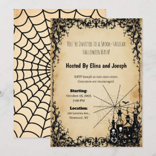 Silhouette Parchment Halloween-inbjudningar Inbjudningar