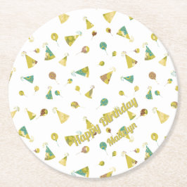 Silhouette Pattern Adult Any Age Birthday Underlägg Papper Rund