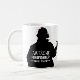 Silhouette Personlig Firefighter Coffee Mugg