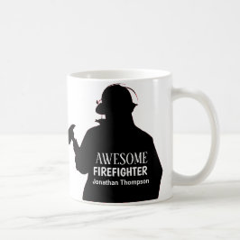 Silhouette Personlig Firefighter Coffee Mugg