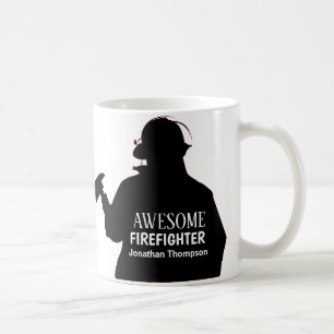 Silhouette Personlig Firefighter Coffee Mugg