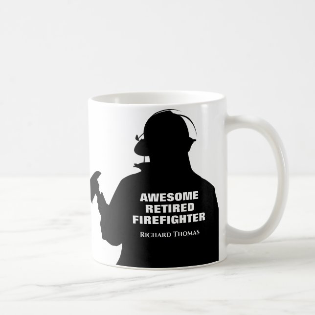 Silhouette Personlig Firefighter Pension Kaffemugg (Höger)