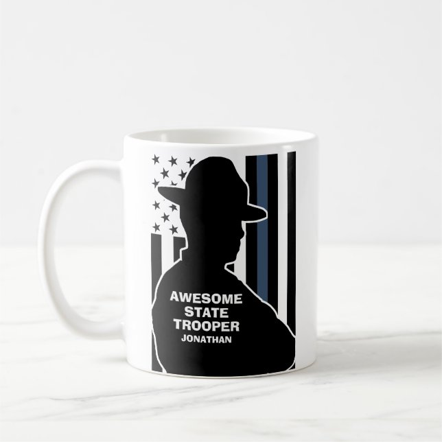 Silhouette Personlig State Trooper Kaffemugg (Vänster)