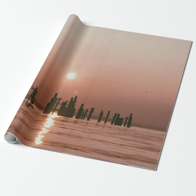 SILHOUETTE PHOTO OF PERSON HOLDING BOAT PADDLE SUR PRESENTPAPPER (Utrullad)