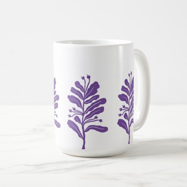 Silhouette Plants Flowers Minimum Botanial Kaffemugg (Framsida höger)
