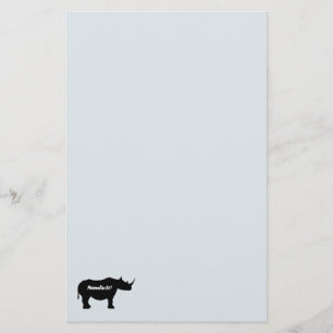Silhouette Rhinoceros Brevpapper