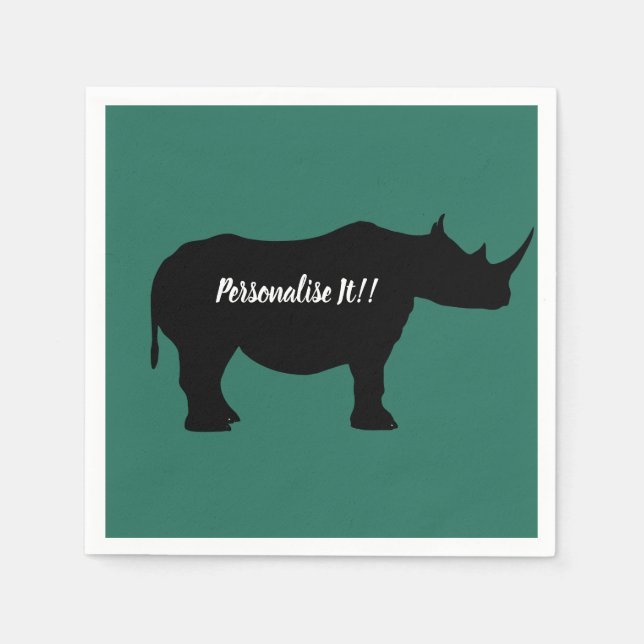 Silhouette Rhinoceros Pappersservett (Framsidan)
