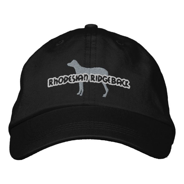 Silhouette Rhodesian Ridgeback Embroized Hat Broderad Keps (Framsida)
