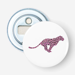 Silhouette Rosa och svart Leopard Flasköppnare